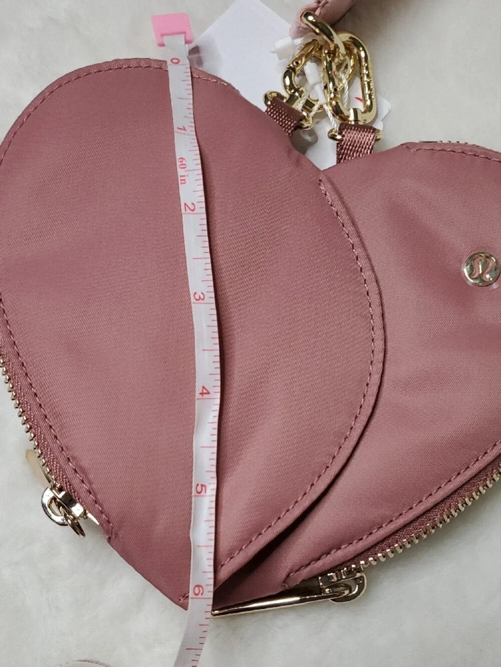 lululemon athletica Dusty Rose Heart Wristlet